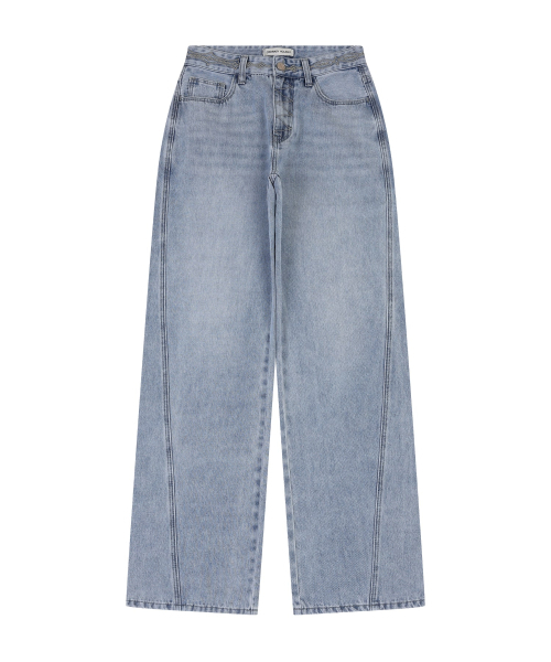 ORDINARY HOLIDAY（オーディナリー ホリデー）の「WAIST POINT DENIM WIDE PANTS [SKY BLUE]（デニムパンツ・レディース・その他・MEDIUM/SMALL）」の2枚目の写真