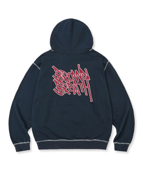 BROWNBREATH(ブラウンブレス)の「TAG APPLIQUE HOODIE - NAVY(パーカー・レディース・その他・SMALL/MEDIUM/LARGE/X-LARGE)」の1枚目の写真