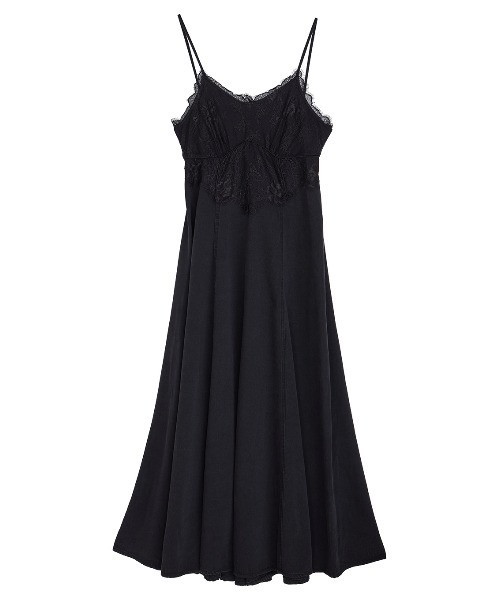 LACE DOCKING TENCEL DENIM FLARE DRESS（ワンピース）｜Ameri（アメリ