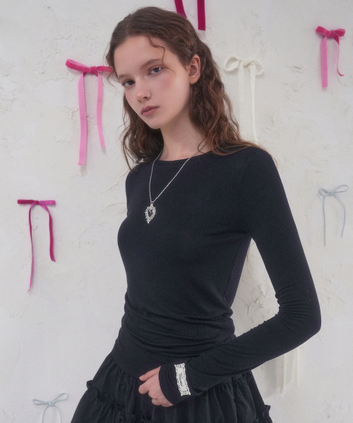 Vivacious(ビバシャス)の「Everyday Cozy Tee_6Colors(Tシャツ/カットソー・レディース・モカ/ブラック/スカイブルー/アイボリー/グレー/チャコール・SMALL/MEDIUM)」の8枚目の写真