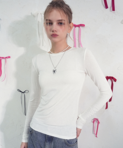 Vivacious(ビバシャス)の「Everyday Cozy Tee_6Colors(Tシャツ/カットソー・レディース・モカ/ブラック/スカイブルー/アイボリー/グレー/チャコール・SMALL/MEDIUM)」の11枚目の写真