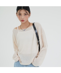 ACOVER（オコボ）の「UネックセミクロップニットTシャツ3カラー（ニット/セーター）」