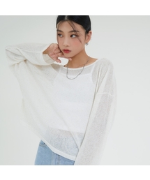 ACOVER（オコボ）の「UネックセミクロップニットTシャツ3カラー（ニット/セーター）」