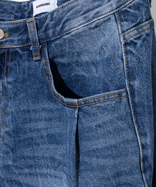 MASSNOUN(マスノウン)の「バミューダプリーツカーペンターデニムショートパンツ MSFSP001-BL(その他パンツ・レディース・その他・LARGE/X-LARGE/MEDIUM)」の4枚目の写真