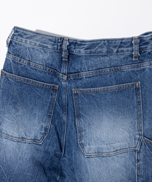 MASSNOUN(マスノウン)の「バミューダプリーツカーペンターデニムショートパンツ MSFSP001-BL(その他パンツ・レディース・その他・LARGE/X-LARGE/MEDIUM)」の7枚目の写真