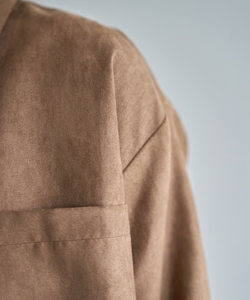 STYLE DELI(スタイルデリ)の「【LUXE】ライトスエードシャツ型ジャケット(シャツ/ブラウス・レディース・ダークブラウン系/ライトブラウン・FREE)」の8枚目の写真
