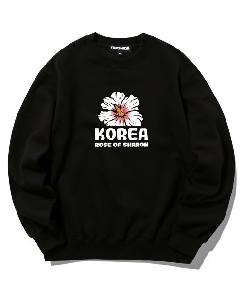 MUGUNGHWA LOGO クルーネック - ブラック