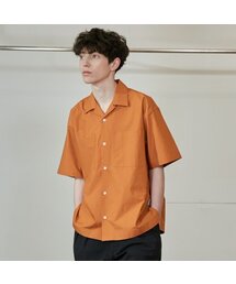 Joshua Extra Typewriter Solid Open Collar Shirts Umber