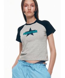 CACELE（カッセル）の「ミックスレグランTシャツ [メランジグレー]（Tシャツ/カットソー）」
