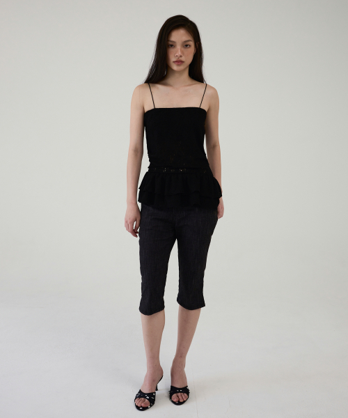 AOPT(アオプト)の「FLORAL LACE RUFFLE TOP - BLACK(Tシャツ/カットソー・レディース・その他・SMALL/MEDIUM)」の5枚目の写真