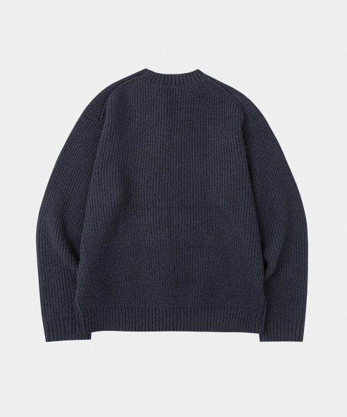 LETTERCOMO（レテルコモ）の「ヘビーラッシュウールラウンドニットネイビー（ニット/セーター・レディース・その他・MEDIUM/LARGE）」の2枚目の写真