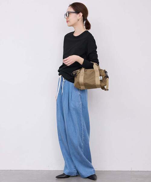 SLOBE IENA（スローブイエナ）の「シアー天竺クルーネックロンTEE（Tシャツ/カットソー・レディース・ブラック/ダークパープル/ホワイト/ベージュ・FREE）」の14枚目の写真