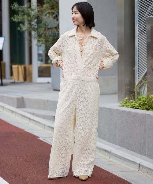 SLOBE IENA(スローブイエナ)の「シアー天竺クルーネックロンTEE(Tシャツ/カットソー・レディース・ブラック/ダークパープル/ホワイト/ベージュ・FREE)」の8枚目の写真