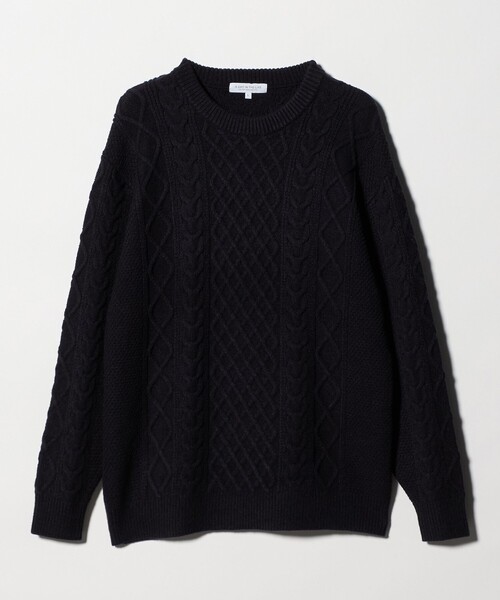 A DAY IN THE LIFE UNITED ARROWS(アデイインザライフユナイテッドアローズ)の「ミドルゲージ アラン ニット-ウォッシャブル-<A DAY IN THE LIFE>(ニット/セーター・メンズ・ネイビー/ホワイト・L/M)」の2枚目の写真