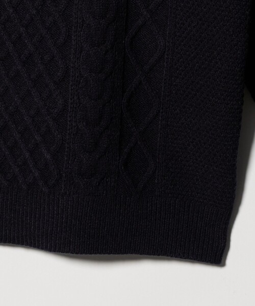 A DAY IN THE LIFE UNITED ARROWS(アデイインザライフユナイテッドアローズ)の「ミドルゲージ アラン ニット-ウォッシャブル-<A DAY IN THE LIFE>(ニット/セーター・メンズ・ネイビー/ホワイト・L/M)」の6枚目の写真