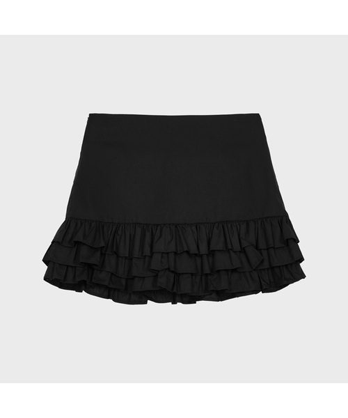 Tiered Ruffle Skirt (Black)