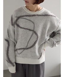 Samansa Mos2 | 【ZOZO限定】フェザー&ラメラインニットプルオーバー(ニット/セーター)