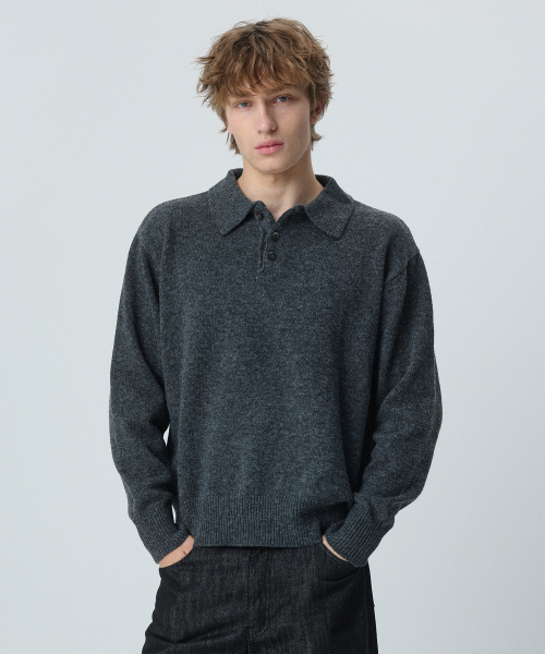 Misty Collar Knit — трикотажный джемпер цвет CHARCOAL