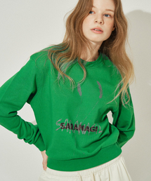 SARANAGI（サラナギ）の「SE0588- crop sweatshirt (green)（スウェット）」