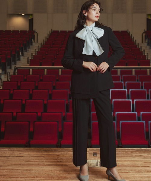 Callarus（カラルス）の「＜単品＞ストレッチアシンメトリープリーツデザインパンツ〔Callarus〕（その他パンツ・レディース・ブラック/グレー・S/M/L/LL/3L）」の5枚目の写真