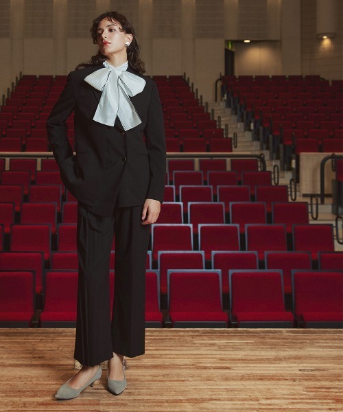 Callarus（カラルス）の「＜単品＞ストレッチアシンメトリープリーツデザインパンツ〔Callarus〕（その他パンツ・レディース・ブラック/グレー・S/M/L/LL/3L）」の6枚目の写真