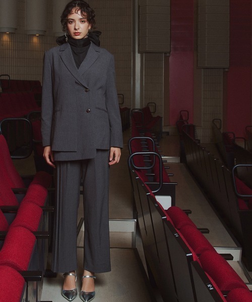 Callarus（カラルス）の「＜単品＞ストレッチアシンメトリープリーツデザインパンツ〔Callarus〕（その他パンツ・レディース・ブラック/グレー・S/M/L/LL/3L）」の14枚目の写真