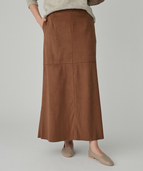 BABYLONE（バビロン）の「フェイクスエードスカート（スカート・レディース・キャメル/ベージュ・38inch/36inch）」の2枚目の写真