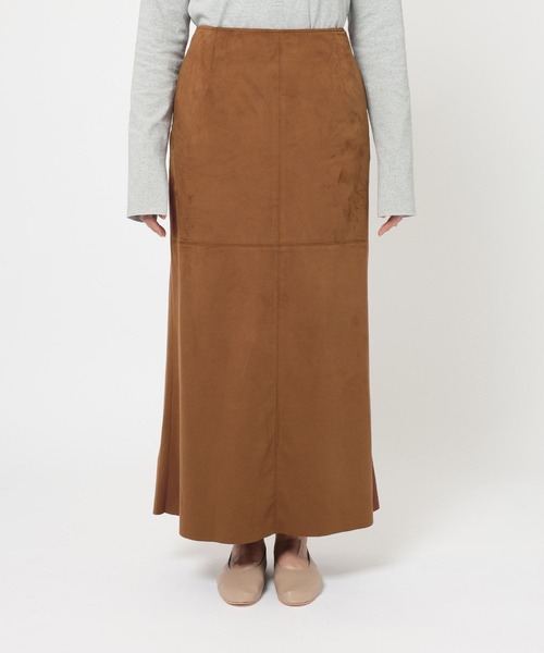 BABYLONE（バビロン）の「フェイクスエードスカート（スカート・レディース・キャメル/ベージュ・38inch/36inch）」の6枚目の写真