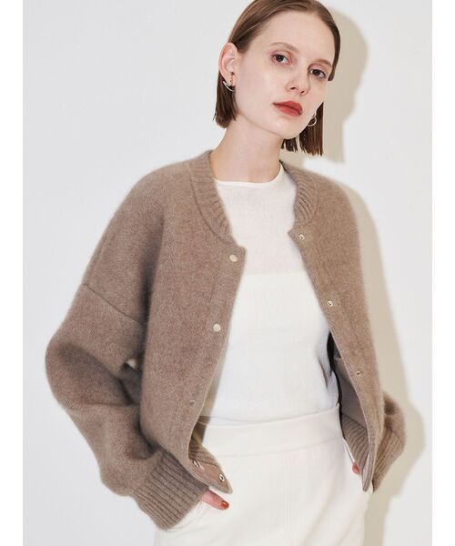 ELENDEEK（エレンディーク）の「CNラクーンミックスブルゾン（カーディガン/ボレロ・レディース・アイボリー/ベージュ/グレー/ブラウン/ブラック・FREE）」の5枚目の写真