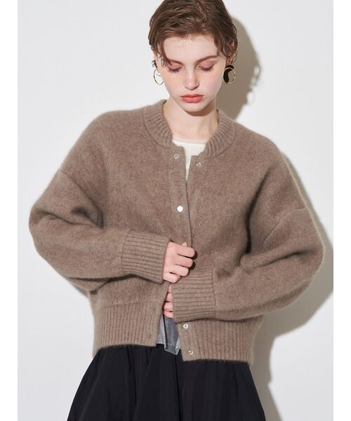 ELENDEEK（エレンディーク）の「CNラクーンミックスブルゾン（カーディガン/ボレロ・レディース・アイボリー/ベージュ/グレー/ブラウン/ブラック・FREE）」の8枚目の写真