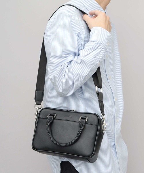 REGiSTA（レジスタ）の「スプリットレザー（牛床革） 2WAY ハンドミニボストンバッグ ショルダーバッグ（ボストンバッグ・メンズ・ブラック系その他/ブラック・FREE）」の3枚目の写真