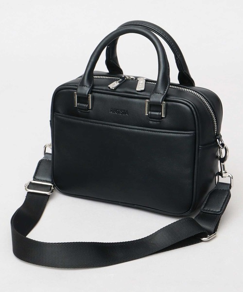 REGiSTA（レジスタ）の「スプリットレザー（牛床革） 2WAY ハンドミニボストンバッグ ショルダーバッグ（ボストンバッグ・メンズ・ブラック系その他/ブラック・FREE）」の5枚目の写真