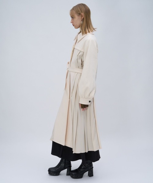ハイショクサイドプリーツコート(HARE)（ステンカラーコート）｜HARE