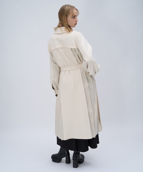 HARE（ハレ）の「ハイショクサイドプリーツコート(HARE)（ステンカラー