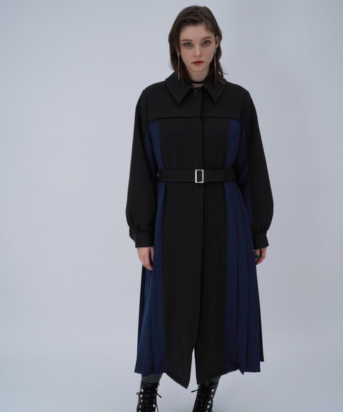 HARE(ハレ)の「ハイショクサイドプリーツコート(HARE)(ステンカラーコート・レディース・ホワイト/ブラック・FREE)」の16枚目の写真