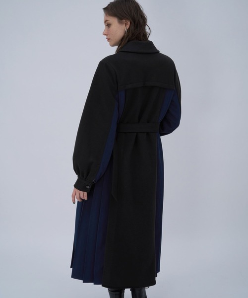 HARE(ハレ)の「ハイショクサイドプリーツコート(HARE)(ステンカラーコート・レディース・ホワイト/ブラック・FREE)」の18枚目の写真