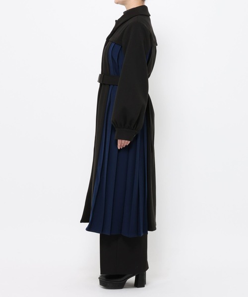 HARE(ハレ)の「ハイショクサイドプリーツコート(HARE)(ステンカラーコート・レディース・ホワイト/ブラック・FREE)」の20枚目の写真