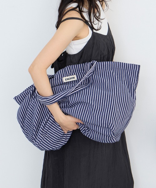 forksy.(フォルクシー)の「【forksy.】カラーストライプ パイル地 ビッグトートバッグ(トートバッグ・レディース・モカ/ネイビー/オフホワイト/アイボリー/ブラック・FREE)」の20枚目の写真