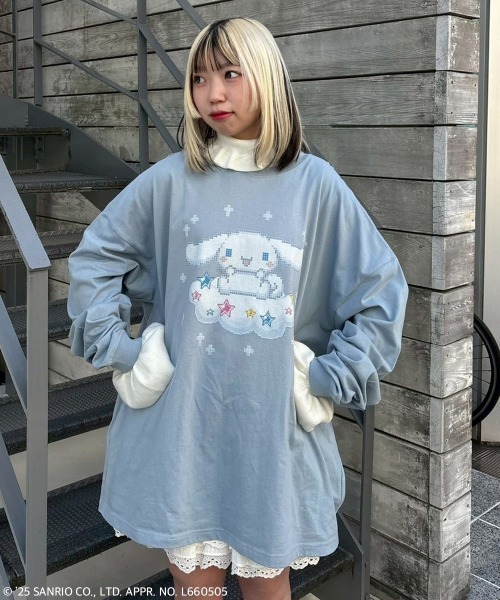 Candy Stripper（キャンディストリッパー）の「【CINNAMOROLL】KIRA KIRA 8BIT L/S Tシャツ（Tシャツ/カットソー・レディース・ブルー系その他2/オフホワイト・FREE）」の17枚目の写真