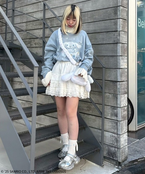 Candy Stripper（キャンディストリッパー）の「【CINNAMOROLL】KIRA KIRA 8BIT L/S Tシャツ（Tシャツ/カットソー・レディース・ブルー系その他2/オフホワイト・FREE）」の21枚目の写真