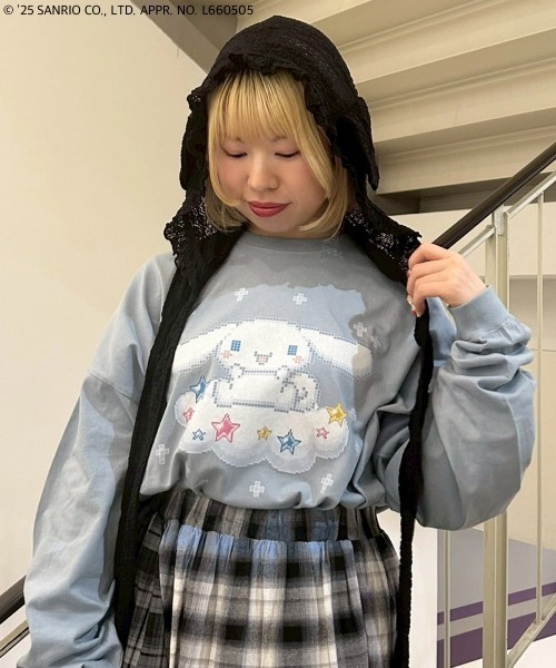 Candy Stripper（キャンディストリッパー）の「【CINNAMOROLL】KIRA KIRA 8BIT L/S Tシャツ（Tシャツ/カットソー・レディース・ブルー系その他2/オフホワイト・FREE）」の22枚目の写真