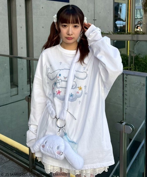 Candy Stripper（キャンディストリッパー）の「【CINNAMOROLL】KIRA KIRA 8BIT L/S Tシャツ（Tシャツ/カットソー・レディース・ブルー系その他2/オフホワイト・FREE）」の13枚目の写真