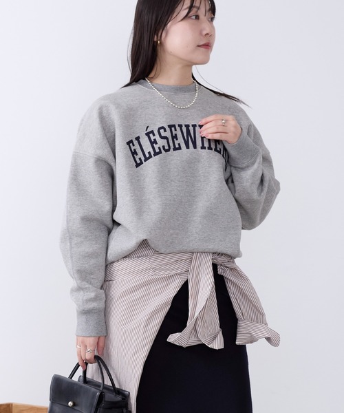MICA&DEAL（マイカ＆ディール）の「"ELESEWHERE"ロゴ裏起毛スウェット（スウェット・レディース・グリーン/ネイビー/オートミール/グレー・FREE）」の2枚目の写真