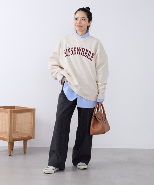 MICA&DEAL（マイカ＆ディール）の「"ELESEWHERE"ロゴ裏起毛スウェット（スウェット・レディース・グリーン/ネイビー/オートミール/グレー・FREE）」の18枚目の写真