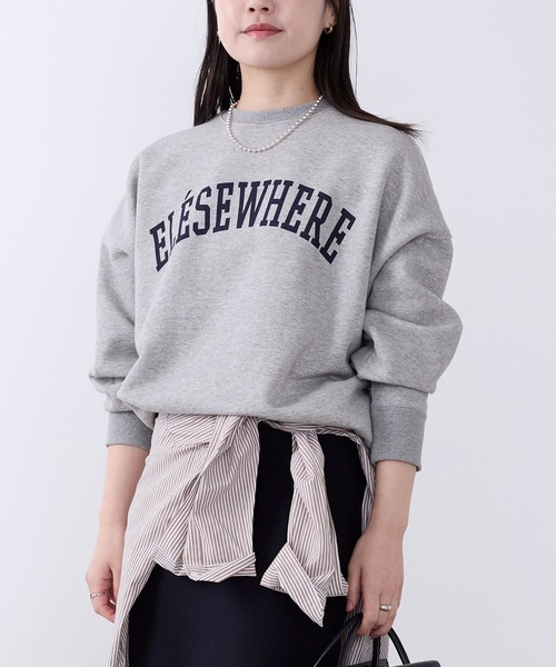 MICA&DEAL（マイカ＆ディール）の「"ELESEWHERE"ロゴ裏起毛スウェット（スウェット・レディース・グリーン/ネイビー/オートミール/グレー・FREE）」の5枚目の写真