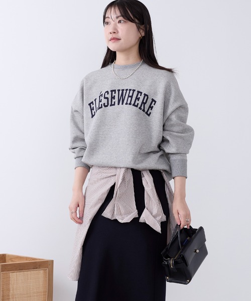MICA&DEAL（マイカ＆ディール）の「"ELESEWHERE"ロゴ裏起毛スウェット（スウェット・レディース・グリーン/ネイビー/オートミール/グレー・FREE）」の7枚目の写真