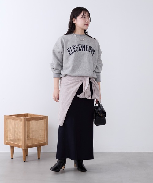 MICA&DEAL（マイカ＆ディール）の「"ELESEWHERE"ロゴ裏起毛スウェット（スウェット・レディース・グリーン/ネイビー/オートミール/グレー・FREE）」の10枚目の写真