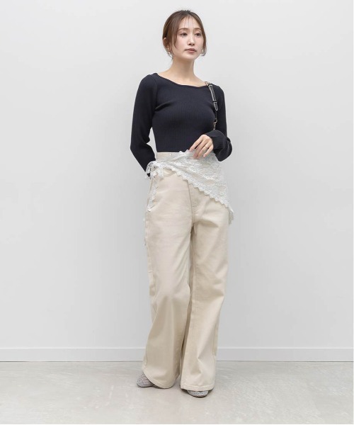 RANDA（ランダ）の「ラウンドネックリブニット（ニット/セーター・レディース・アイボリー・FREE）」の5枚目の写真