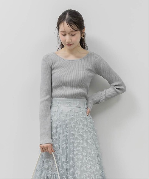 RANDA（ランダ）の「ラウンドネックリブニット（ニット/セーター・レディース・アイボリー・FREE）」の6枚目の写真