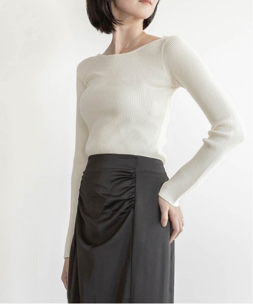 RANDA（ランダ）の「ラウンドネックリブニット（ニット/セーター・レディース・アイボリー・FREE）」の12枚目の写真